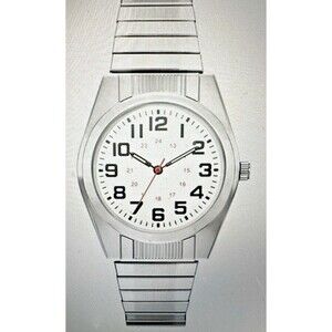 Men's Silver Tone Stainless Steel Expansion Watch